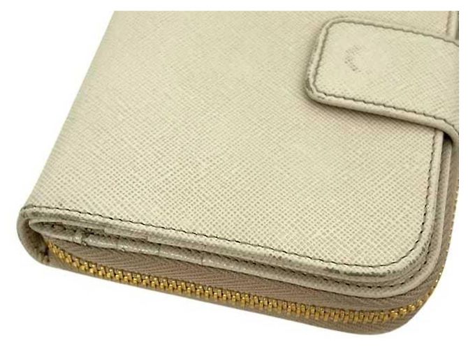 Saffiano Prada Beige and White Bi-Fold Wallet - view 11