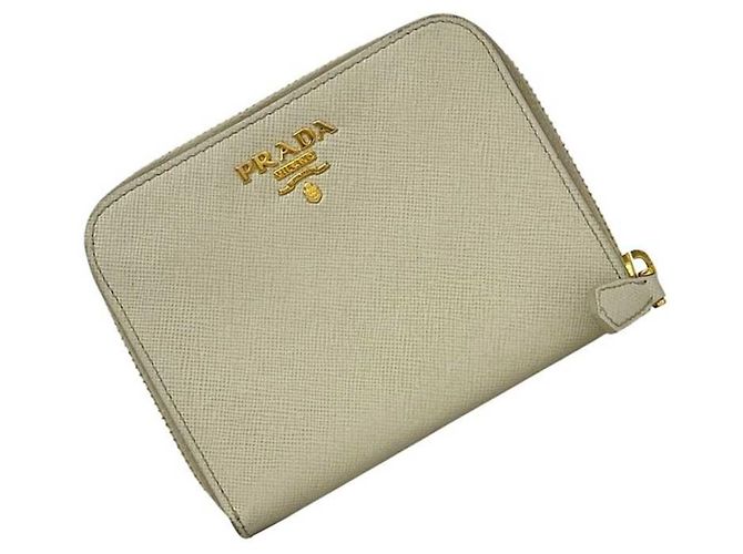 Saffiano Prada Beige and White Bi-Fold Wallet - view 2