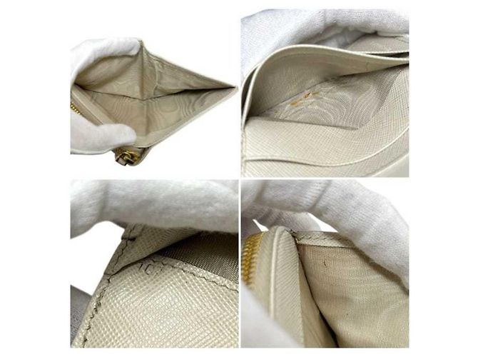 Saffiano Prada Beige and White Bi-Fold Wallet - view 4