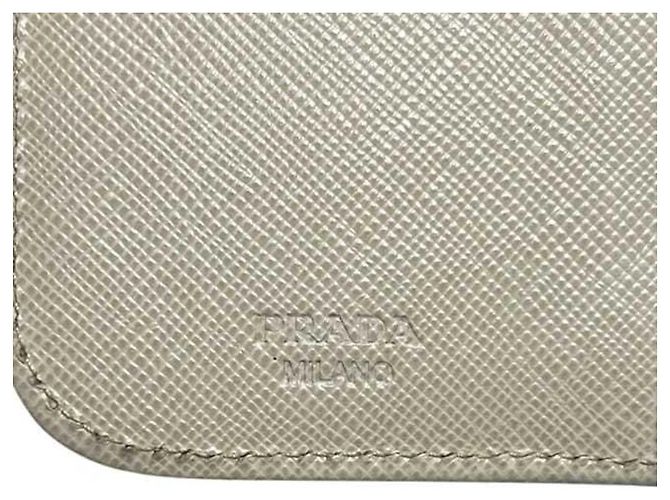 Saffiano Prada Beige and White Bi-Fold Wallet - view 6