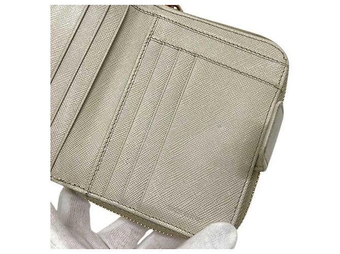 Saffiano Prada Beige and White Bi-Fold Wallet - view 7