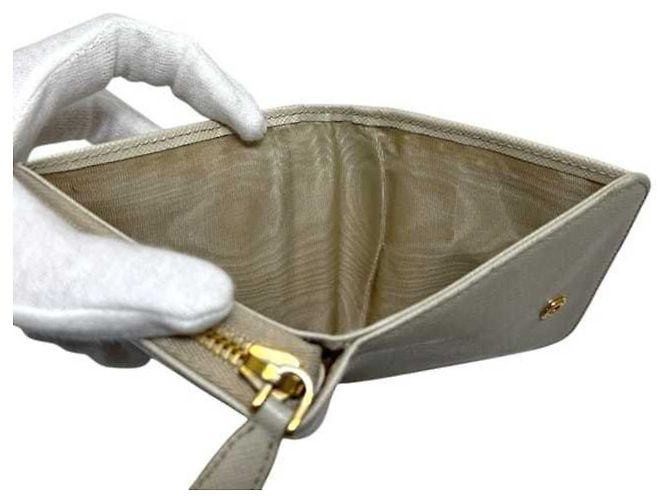 Saffiano Prada Beige and White Bi-Fold Wallet - view 8