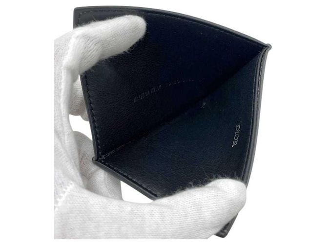 Tarjetero de piel gris Christian Dior Castaño - vista 4