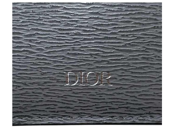 Tarjetero de piel gris Christian Dior Castaño - vista 7