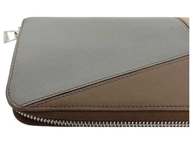 Puzzle Loewe Round Long Wallet Braun Beige - Ansicht 10