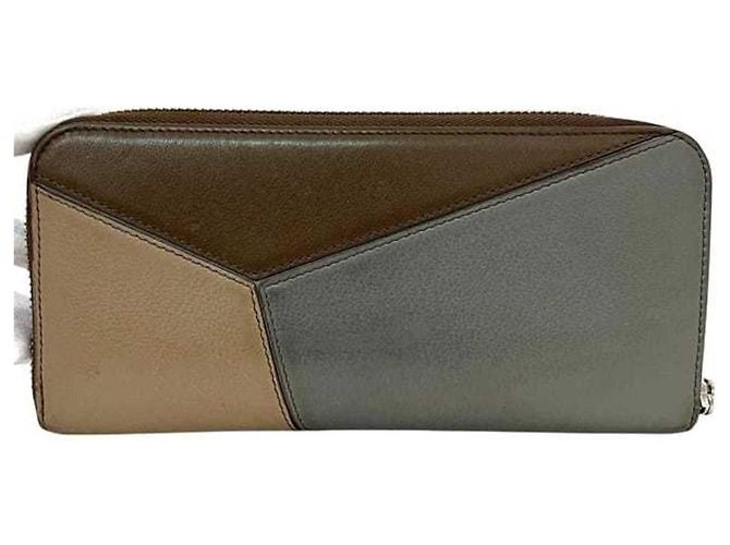 Puzzle Loewe Round Long Wallet Braun Beige - Ansicht 11