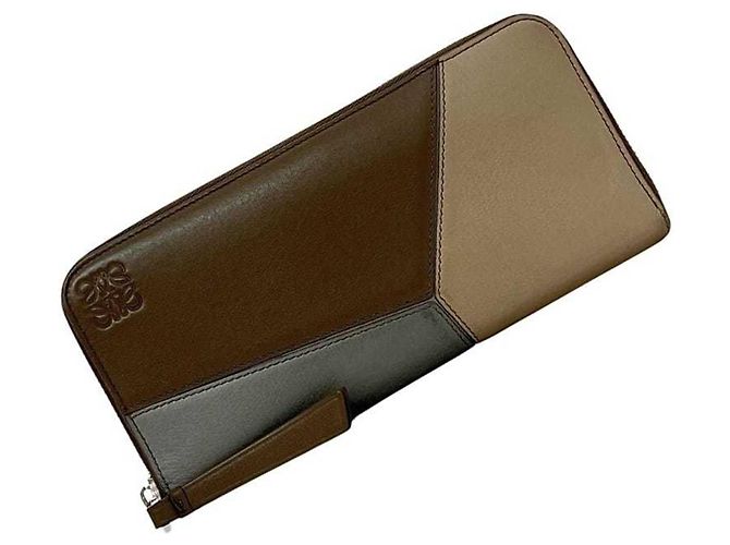 Puzzle Loewe Round Long Wallet Braun Beige - Ansicht 2
