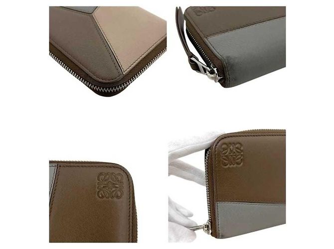 Puzzle Loewe Round Long Wallet Braun Beige - Ansicht 8
