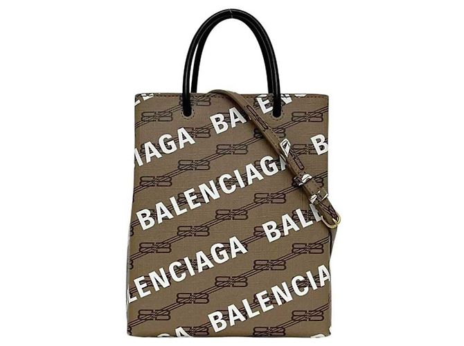 Borsa a tracolla in pelle beige Balenciaga - vista 2