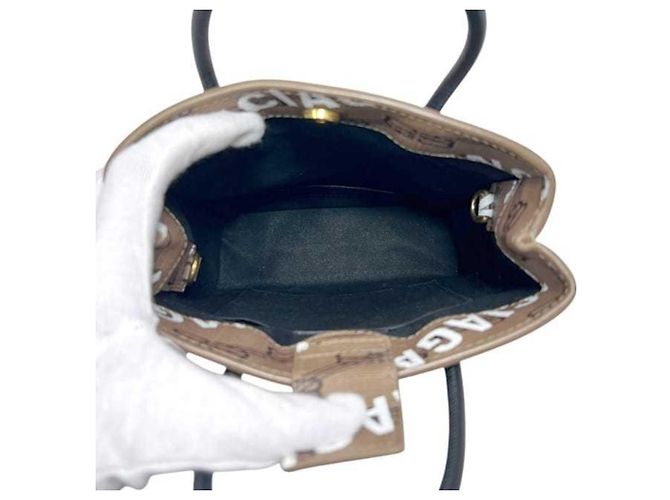 Borsa a tracolla in pelle beige Balenciaga - vista 4