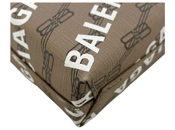 Borsa a tracolla in pelle beige Balenciaga - vista 8