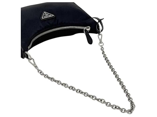 Borsa a tracolla in nylon nero Prada - vista 10