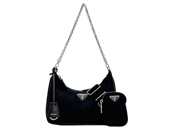 Borsa a tracolla in nylon nero Prada - vista 2