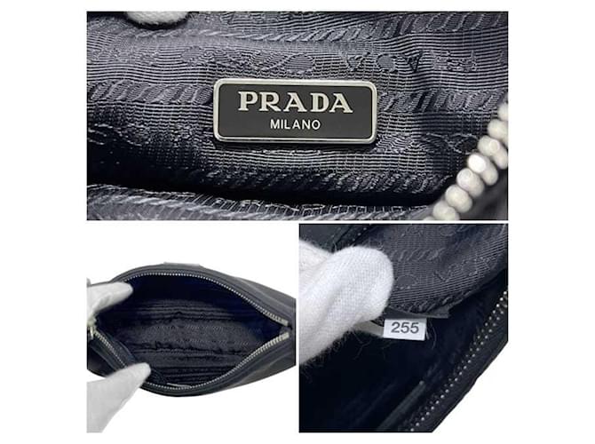 Borsa a tracolla in nylon nero Prada - vista 4