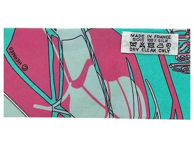 Hermès Pañuelo de seda verde claro Hermes - vista 5