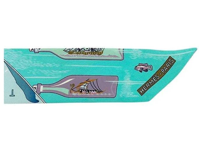 Hermès Pañuelo de seda verde claro Hermes - vista 6