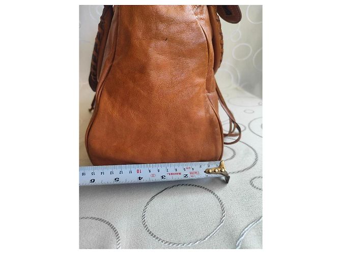 City Borsa Balenciaga Velo in pelle di agnello Cognac Beige - vista 11