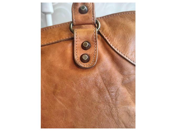 City Borsa Balenciaga Velo in pelle di agnello Cognac Beige - vista 19