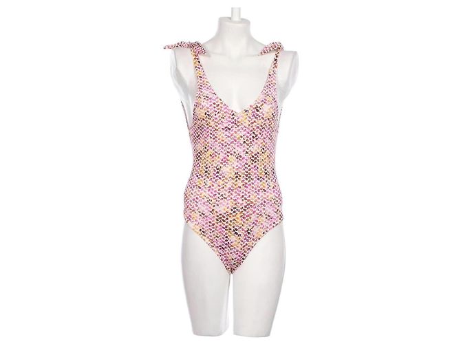 Autre Marque Lala Berlin Izzie Kutiya Sunset One-Piece Swimsuit Pink White Golden - view 3