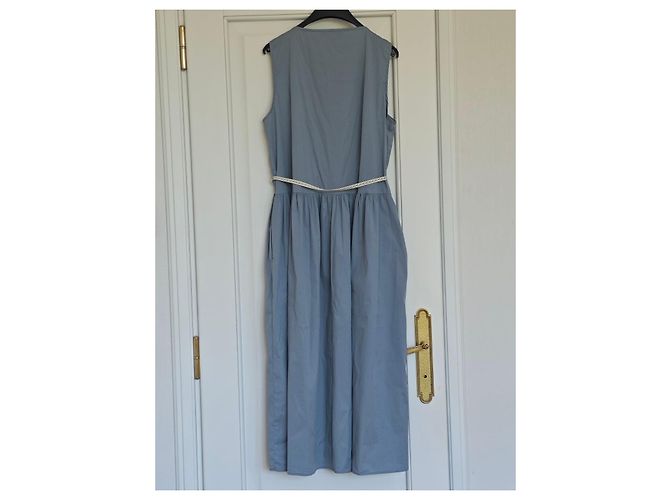 Vestido sin mangas Max Mara de algodón Azul claro - vista 4