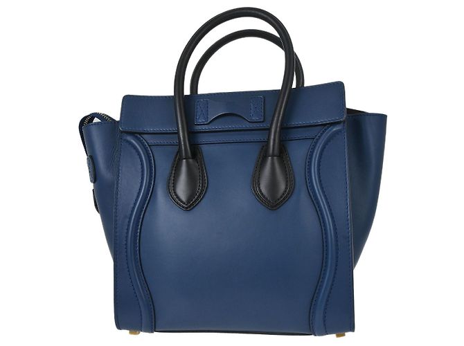 Céline Celine Luggage Smooth Leather Nano Blu - vista 2