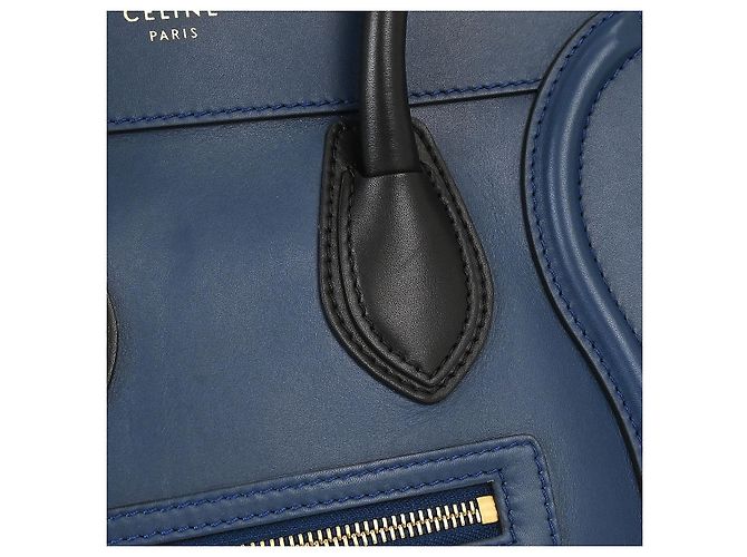Céline Celine Luggage Smooth Leather Nano Blu - vista 6