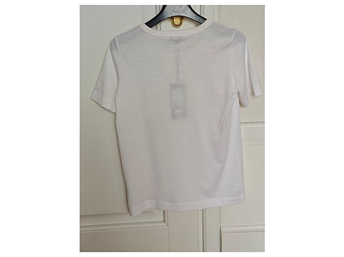 Camiseta Escada blanca de algodón con flores de strass Blanco Roja Azul Amarillo - vista 6