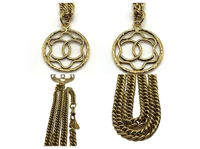 Collana a catena lunga con medaglione traforato Coco Mark di Chanel D'oro - vista 3