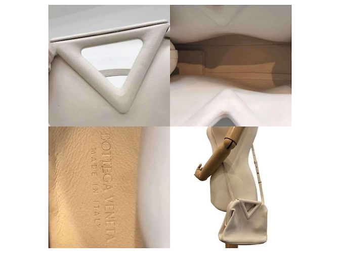 Borsa a Spalla Triangle Small Point Bottega Veneta Bianco Crudo - vista 6