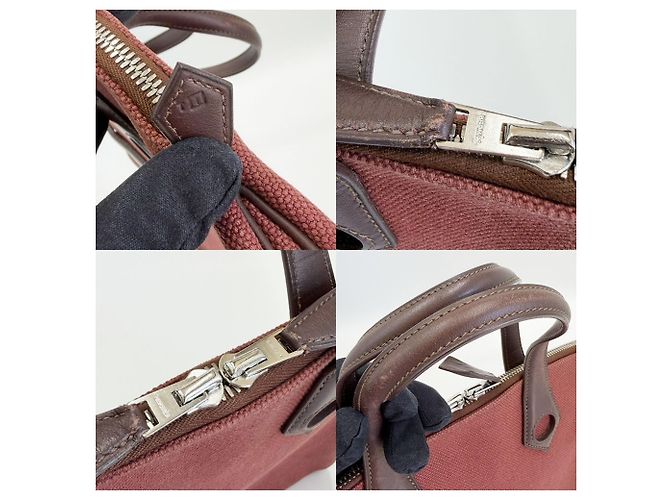 Hermès Borsa Hermes Sac Ybou Toile H Leather Marrone - vista 5