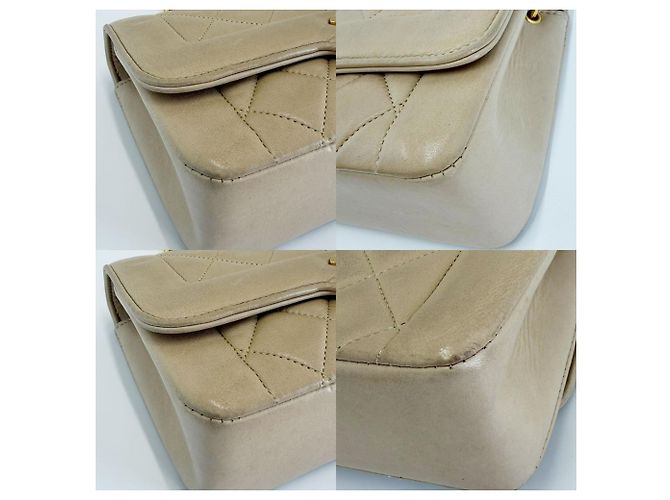Borsa a tracolla Chanel Matelassé Diana Flap Beige - vista 4