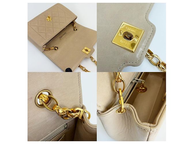 Borsa a tracolla Chanel Matelassé Diana Flap Beige - vista 6