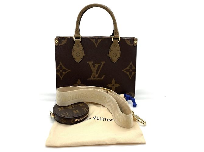 Borsa Tote Louis Vuitton OnTheGo PM Marrone Monogramma - vista 3