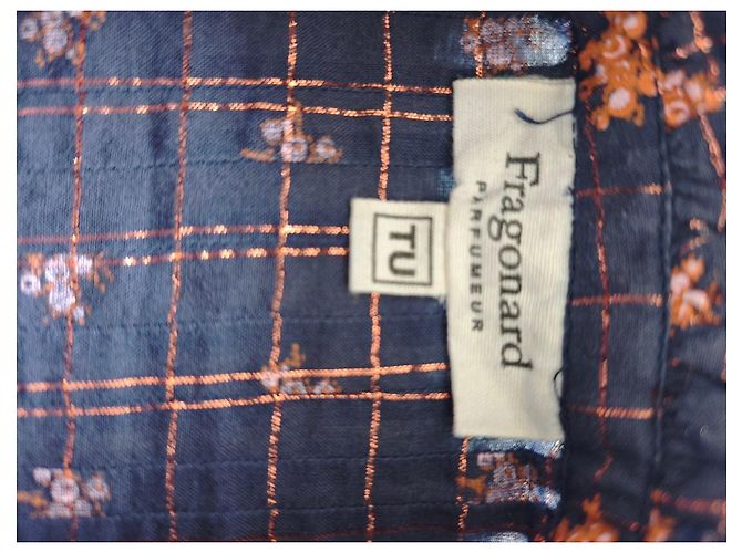 Autre Marque Blusa Fragonard a quadretti blu e rosa con stampa floreale - vista 4