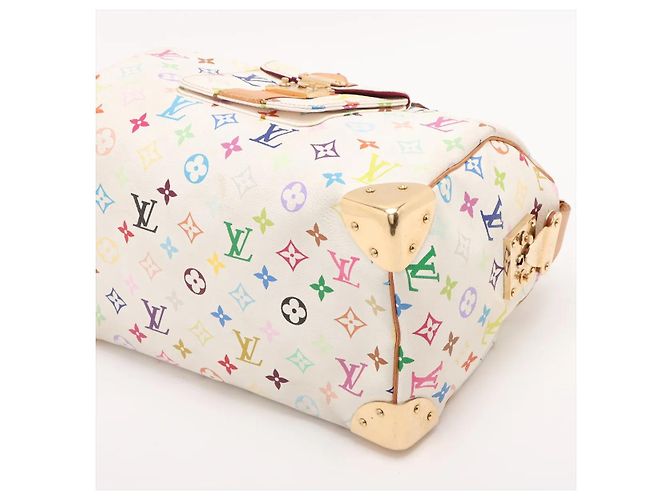Louis Vuitton Bowling Multicolor Bianco - vista 3