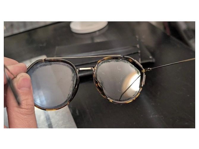 Occhiali da sole Dior 0219s Tartarugati e Blu Marrone Metallico - vista 6