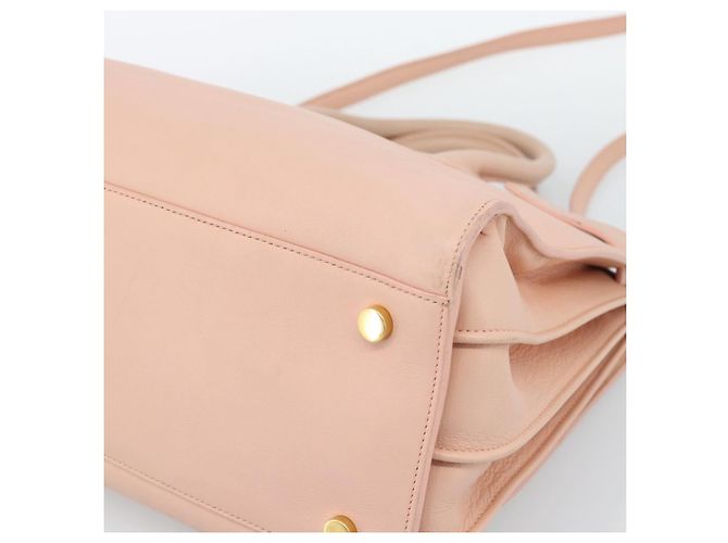 SAINT LAURENT Sac De Jules Hand Bag Leather 2way Pink Gold Auth ka4847V Rosa D'oro - vista 15