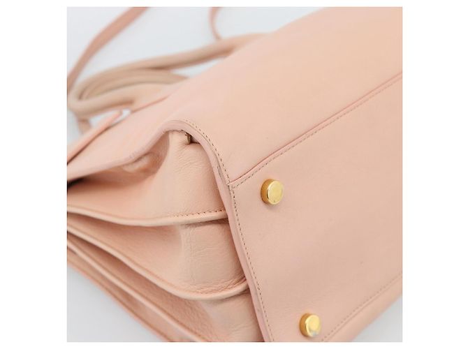 SAINT LAURENT Sac De Jules Hand Bag Leather 2way Pink Gold Auth ka4847V Rosa D'oro - vista 16