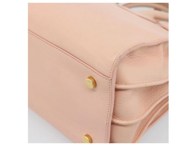 SAINT LAURENT Sac De Jules Hand Bag Leather 2way Pink Gold Auth ka4847V Rosa D'oro - vista 17