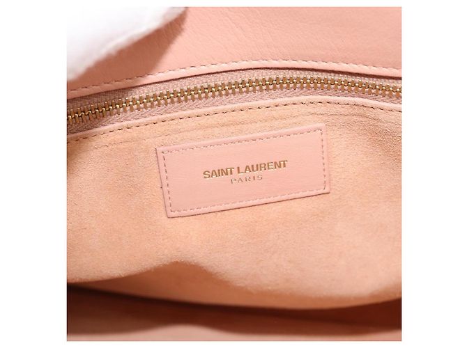SAINT LAURENT Sac De Jules Hand Bag Leather 2way Pink Gold Auth ka4847V Rosa D'oro - vista 18