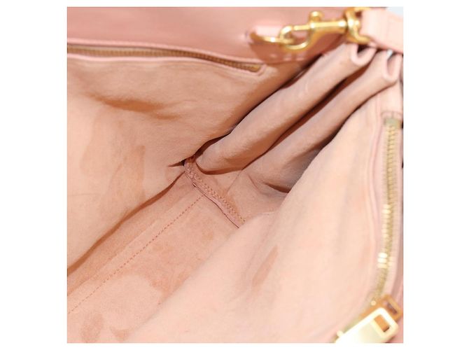 SAINT LAURENT Sac De Jules Hand Bag Leather 2way Pink Gold Auth ka4847V Rosa D'oro - vista 19