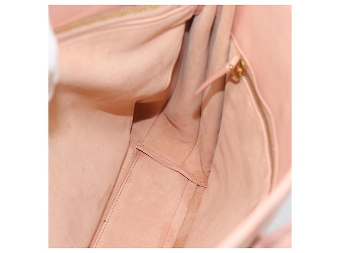 SAINT LAURENT Sac De Jules Hand Bag Leather 2way Pink Gold Auth ka4847V Rosa D'oro - vista 20