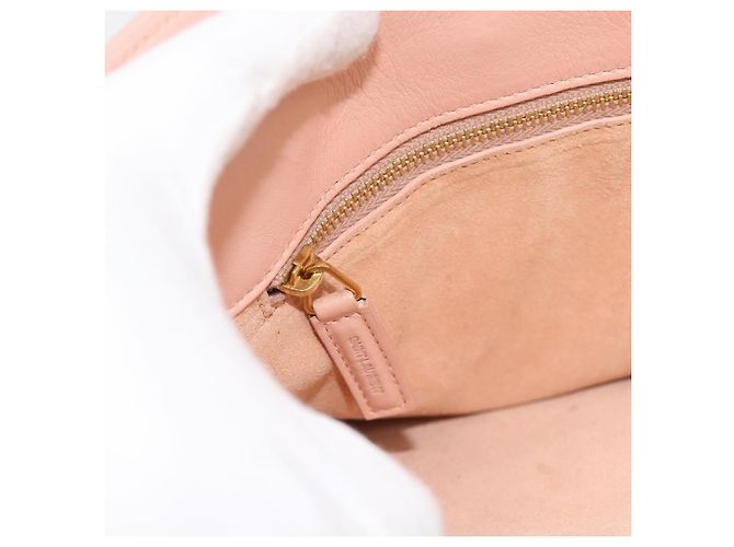 SAINT LAURENT Sac De Jules Hand Bag Leather 2way Pink Gold Auth ka4847V Rosa D'oro - vista 21