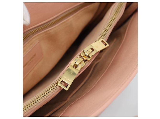 SAINT LAURENT Sac De Jules Hand Bag Leather 2way Pink Gold Auth ka4847V Rosa D'oro - vista 23