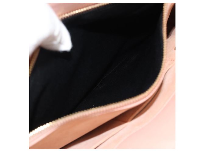 SAINT LAURENT Sac De Jules Hand Bag Leather 2way Pink Gold Auth ka4847V Rosa D'oro - vista 24