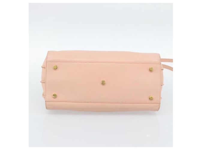 SAINT LAURENT Sac De Jules Hand Bag Leather 2way Pink Gold Auth ka4847V Rosa D'oro - vista 5