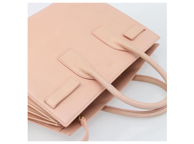SAINT LAURENT Sac De Jules Hand Bag Leather 2way Pink Gold Auth ka4847V Rosa D'oro - vista 6