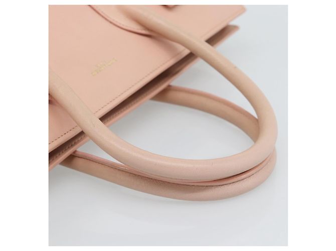 SAINT LAURENT Sac De Jules Hand Bag Leather 2way Pink Gold Auth ka4847V Rosa D'oro - vista 7