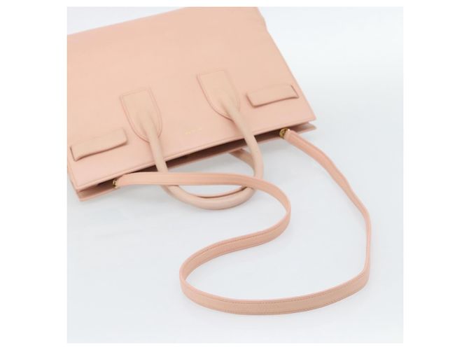 SAINT LAURENT Sac De Jules Hand Bag Leather 2way Pink Gold Auth ka4847V Rosa D'oro - vista 9
