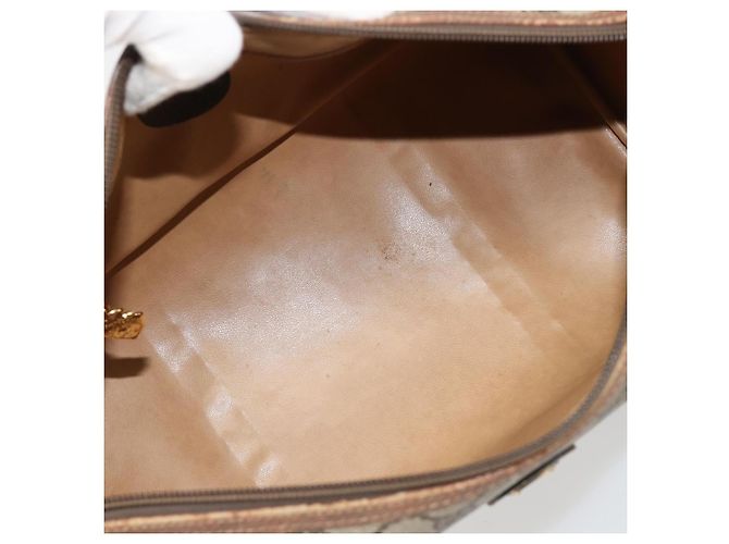 Borsa GUCCI GG Supreme in PVC Beige Oro 002 39 6842 Auth ka4795 D'oro - vista 11